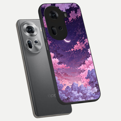  Sky Drift Clouds phone case For Oppo Reno 11 5G showing premium glass back cover with detailed artwork