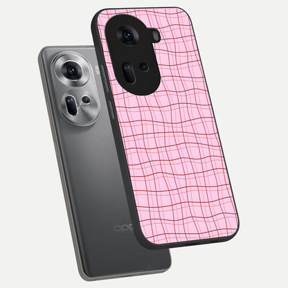  Soft Grid Bliss phone case For Oppo Reno 11 5G showing premium glass back cover with detailed artwork