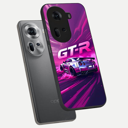  Speed Drift Legend phone case For Oppo Reno 11 5G showing premium glass back cover with detailed artwork