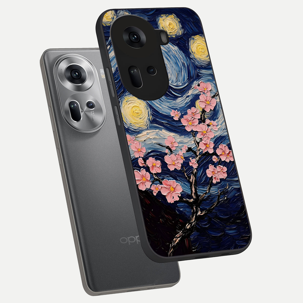  Van Gogh Scenery phone case For Oppo Reno 11 5G showing premium glass back cover with detailed artwork
