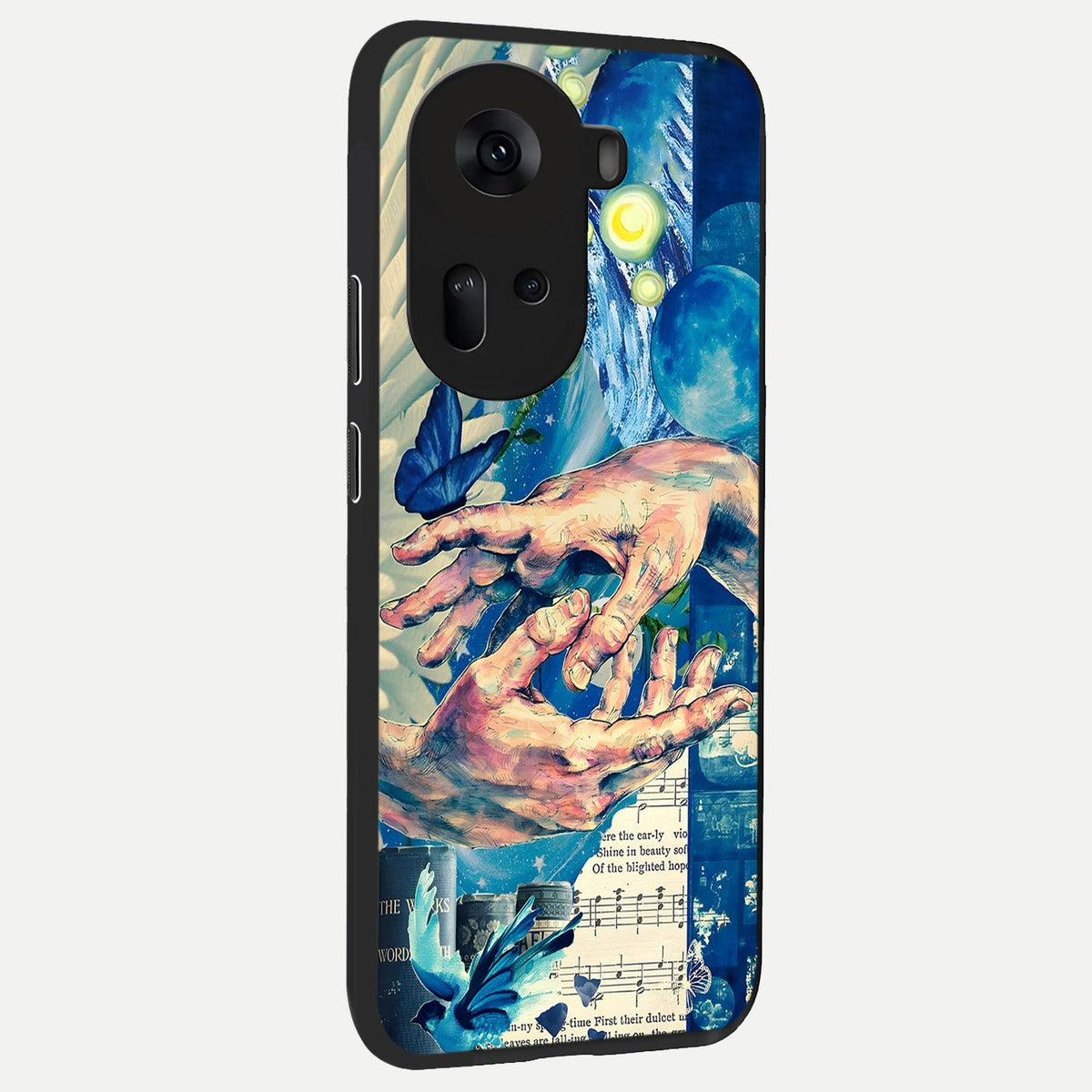  Aesthetic Divider back cover For Oppo Reno 11 5G slim fit glass case with vibrant aesthetic design