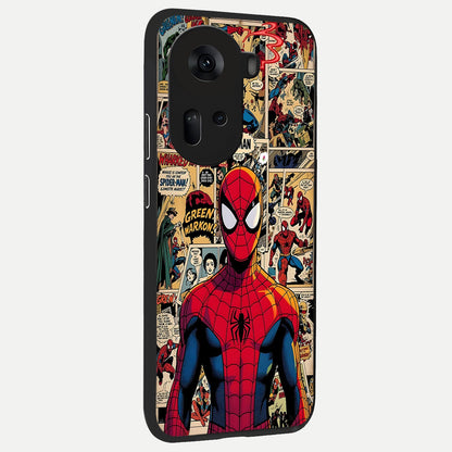  Aesthetic Spider back cover For Oppo Reno 11 5G slim fit glass case with vibrant aesthetic design