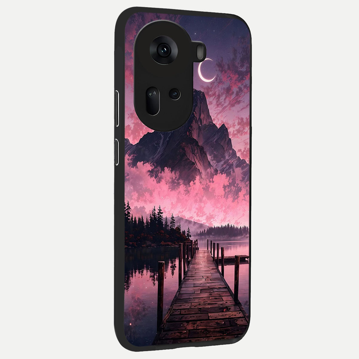 Beautiful Mountain View back cover For Oppo Reno 11 5G slim fit glass case with vibrant aesthetic design