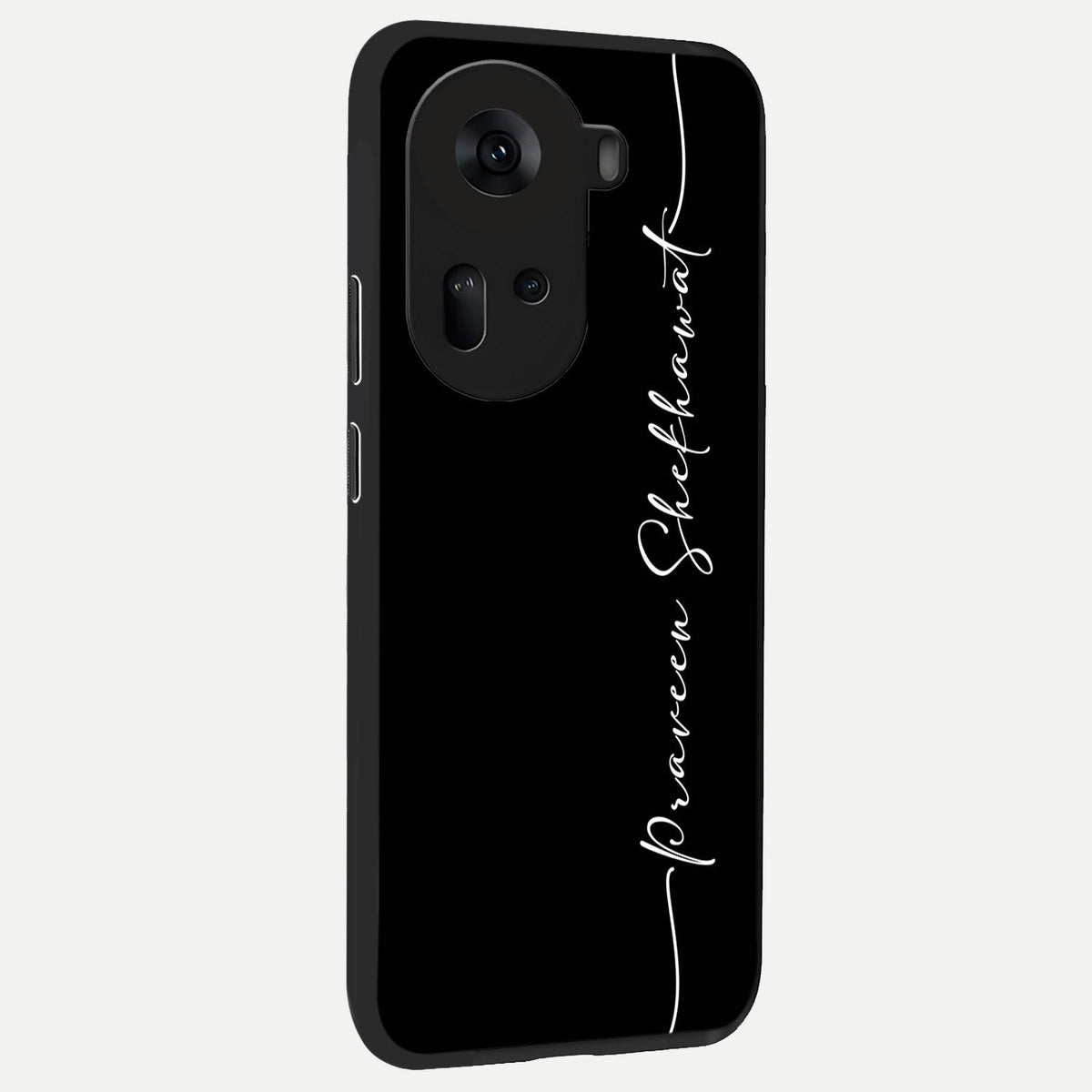  Black Tune Custom Name back cover For Oppo Reno 11 5G slim fit glass case with vibrant aesthetic design