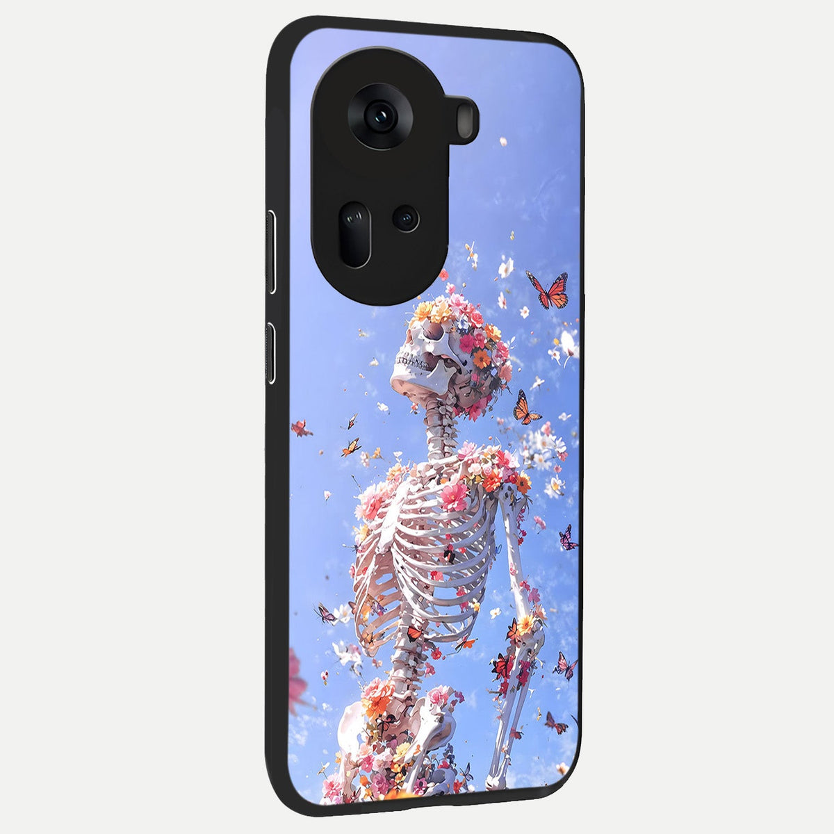  Bloom Beyond Bones back cover For Oppo Reno 11 5G slim fit glass case with vibrant aesthetic design