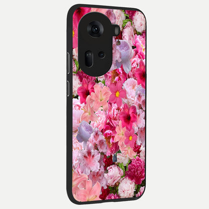  Bloom Crush Fantasy back cover For Oppo Reno 11 5G slim fit glass case with vibrant aesthetic design