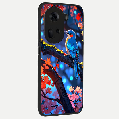  Blooming Water Drift back cover For Oppo Reno 11 5G slim fit glass case with vibrant aesthetic design