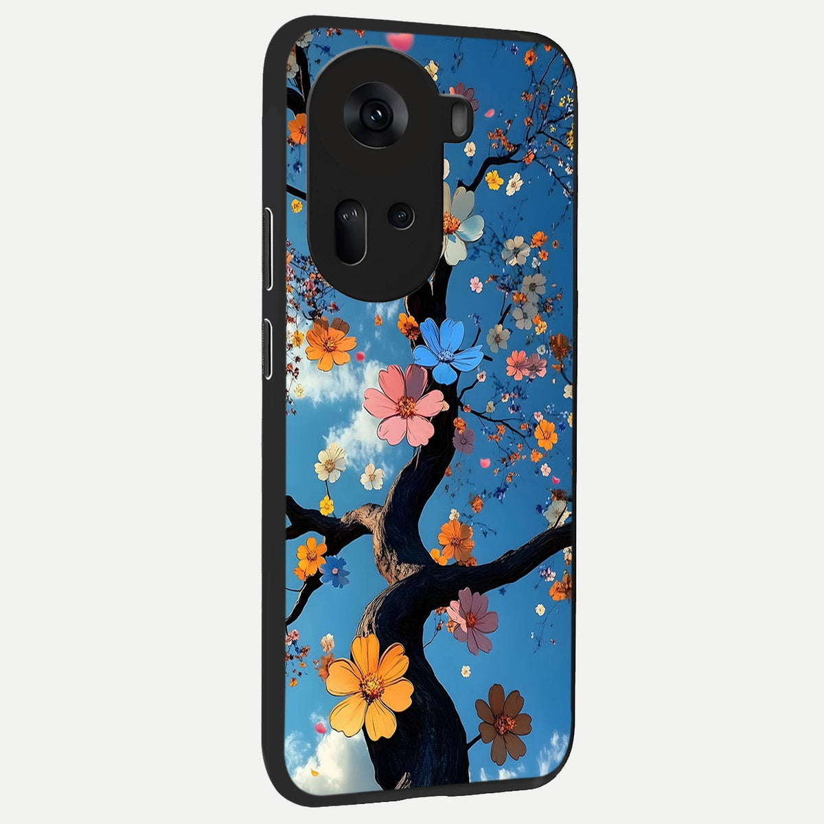  Blossom Dream Sky back cover For Oppo Reno 11 5G slim fit glass case with vibrant aesthetic design