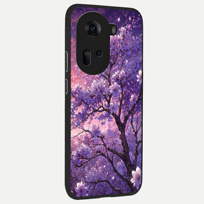  Blossom Tree back cover For Oppo Reno 11 5G slim fit glass case with vibrant aesthetic design