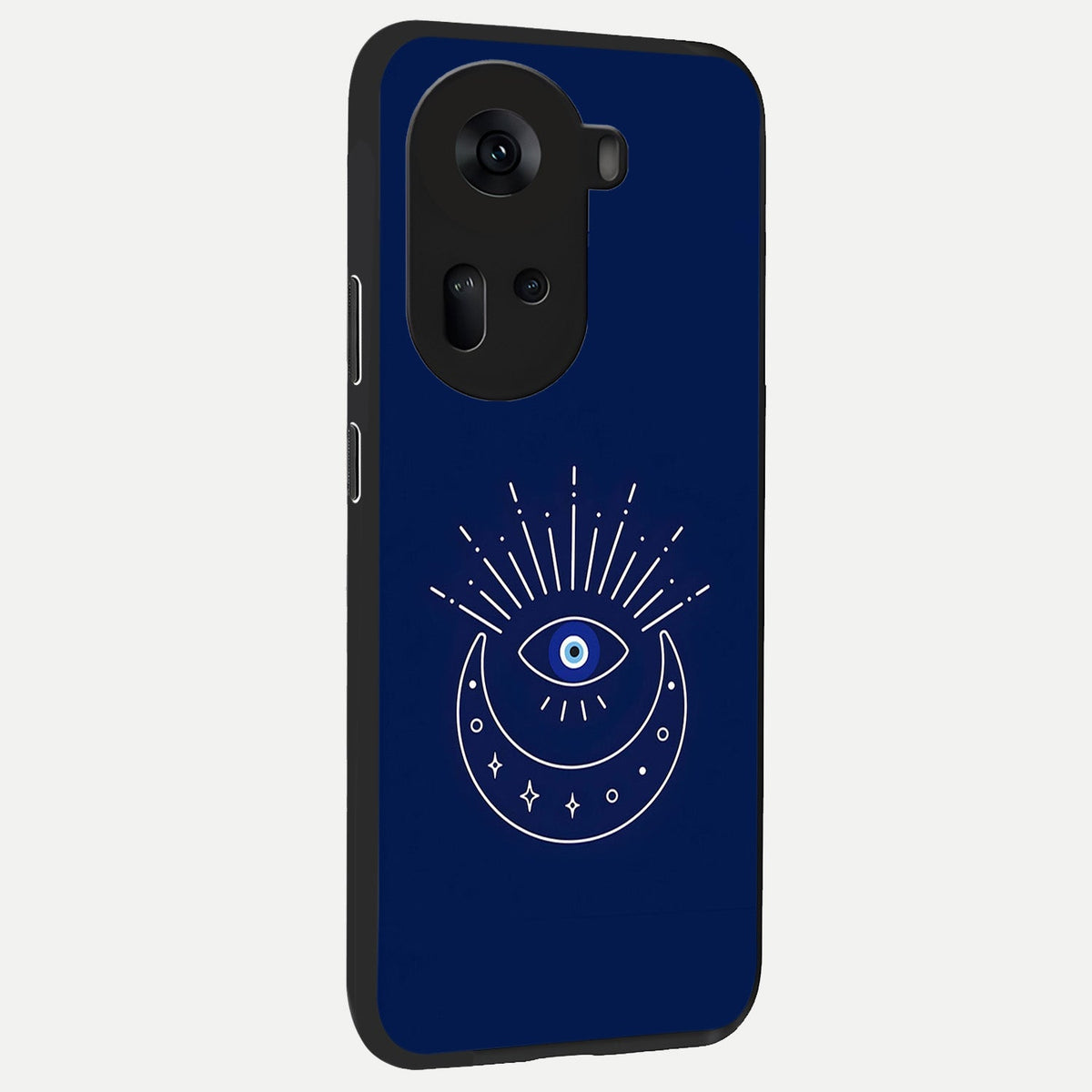  Blue Evil Eye back cover For Oppo Reno 11 5G slim fit glass case with vibrant aesthetic design