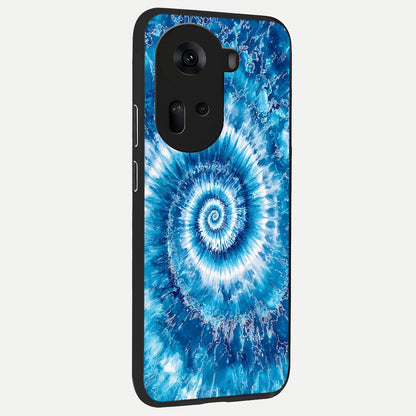  Blue Galaxy Wave back cover For Oppo Reno 11 5G slim fit glass case with vibrant aesthetic design