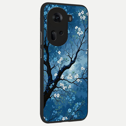  Blue Tree Serenity back cover For Oppo Reno 11 5G slim fit glass case with vibrant aesthetic design