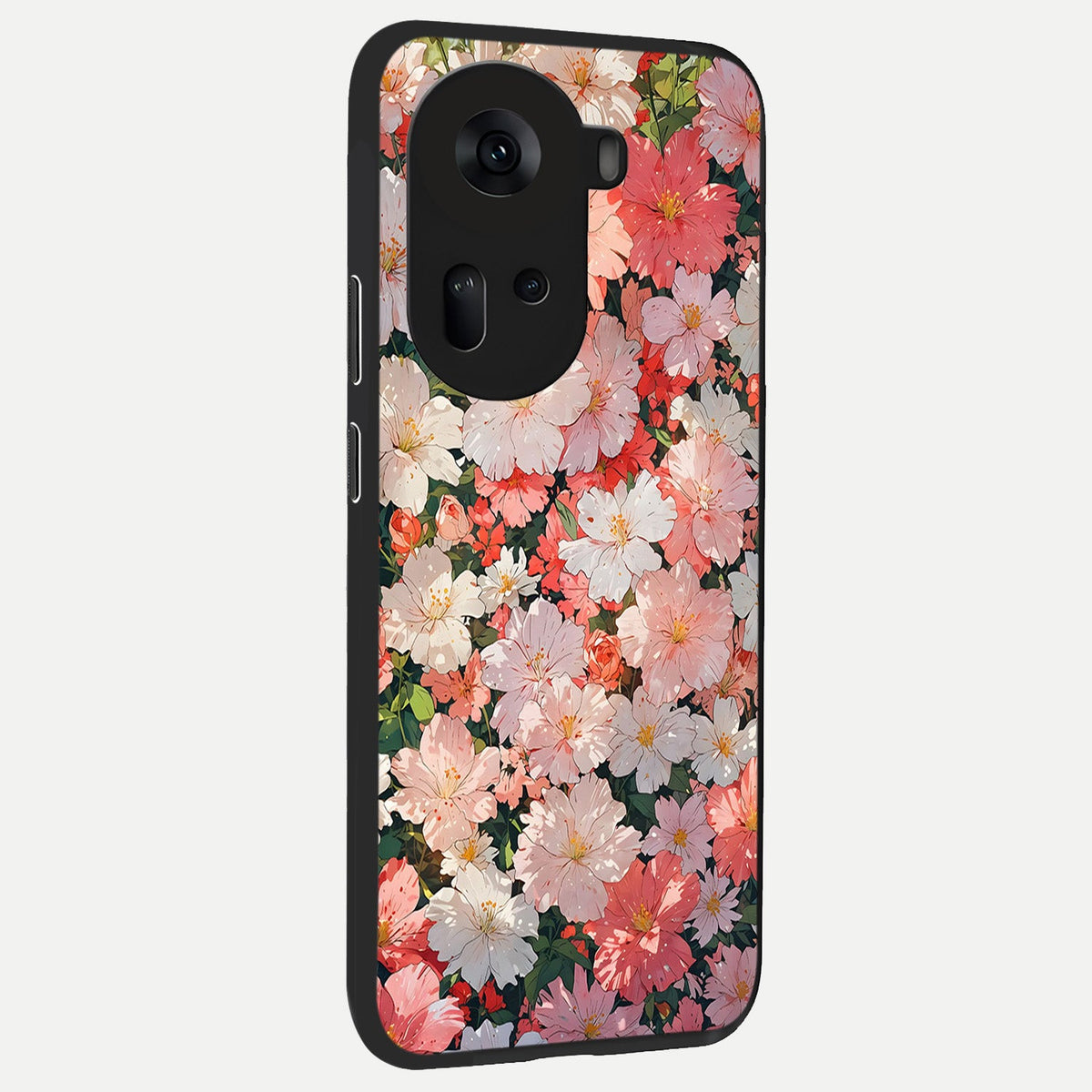  Blush Bloom Field back cover For Oppo Reno 11 5G slim fit glass case with vibrant aesthetic design