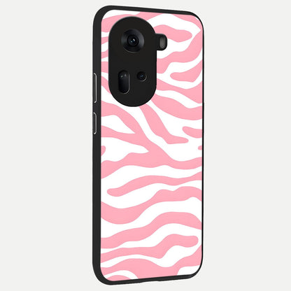  Blush Zebra Flow back cover For Oppo Reno 11 5G slim fit glass case with vibrant aesthetic design