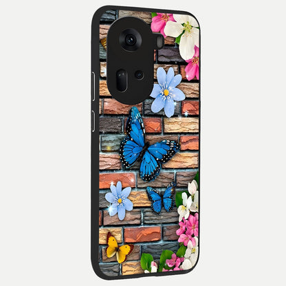  Brick Bloom Flight back cover For Oppo Reno 11 5G slim fit glass case with vibrant aesthetic design