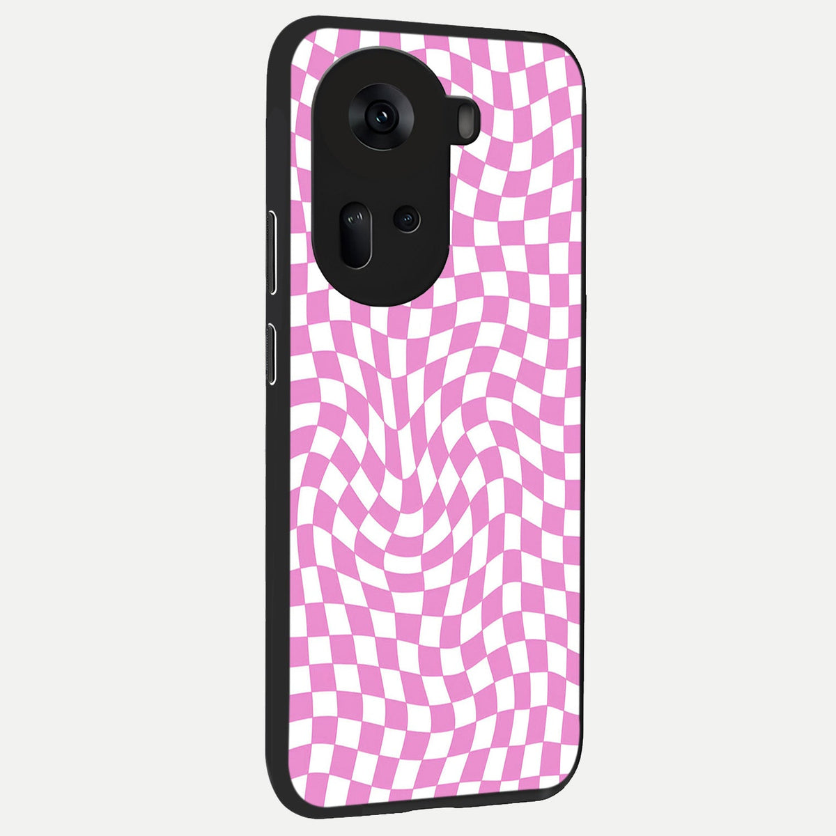  Bubblegum Check Wave back cover For Oppo Reno 11 5G slim fit glass case with vibrant aesthetic design