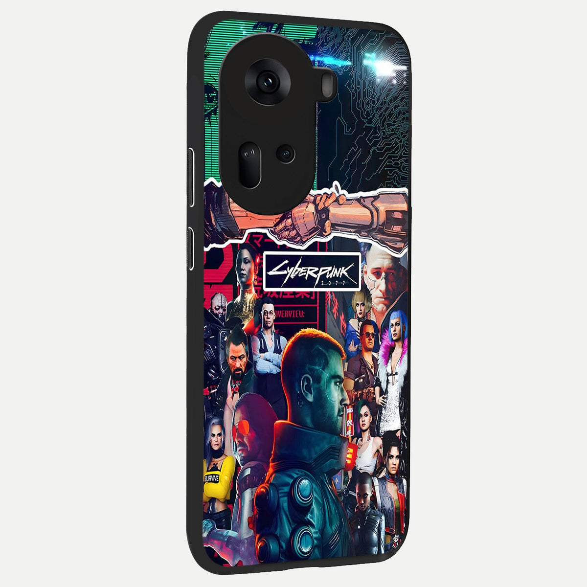  CYBERPUNK Legacy back cover For Oppo Reno 11 5G slim fit glass case with vibrant aesthetic design