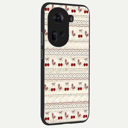  Cherry Bloom Charm back cover For Oppo Reno 11 5G slim fit glass case with vibrant aesthetic design