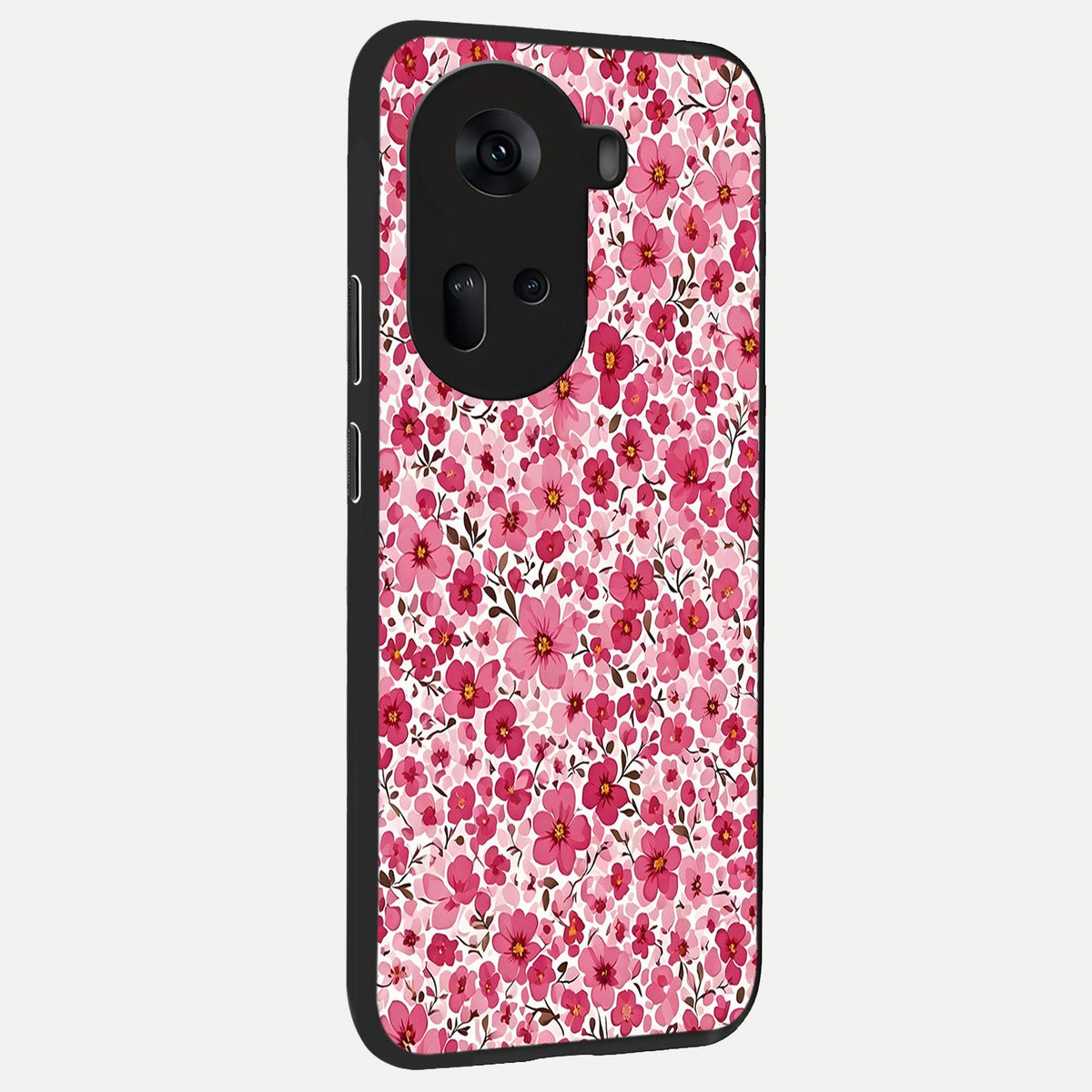  Cherry Blossom Charm back cover For Oppo Reno 11 5G slim fit glass case with vibrant aesthetic design