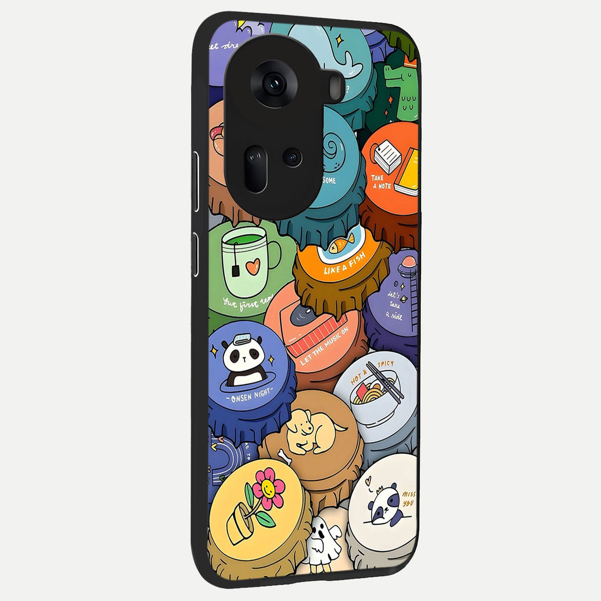  Coins Patterns back cover For Oppo Reno 11 5G slim fit glass case with vibrant aesthetic design