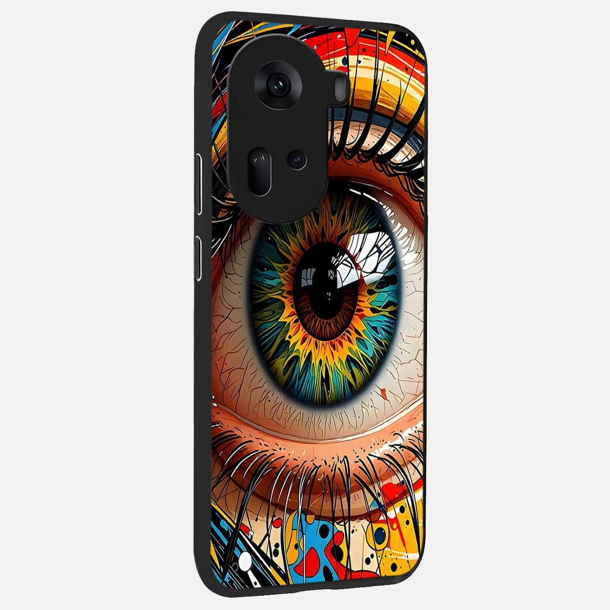  Colorful Eye back cover For Oppo Reno 11 5G slim fit glass case with vibrant aesthetic design