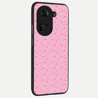  Cosmic Pink Sparkle back cover For Oppo Reno 11 5G slim fit glass case with vibrant aesthetic design