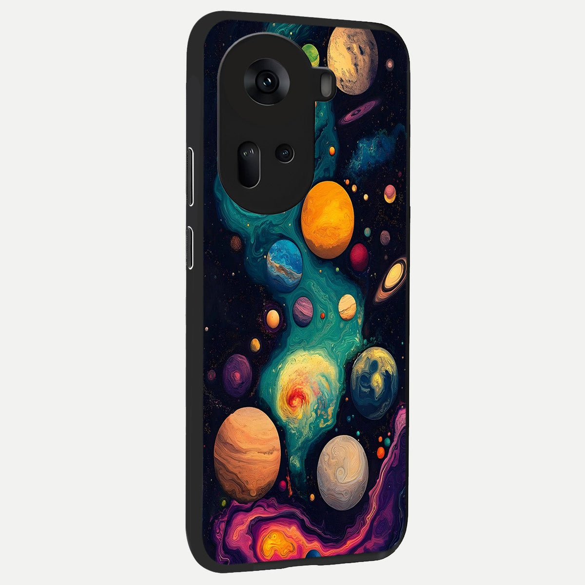  Cosmic Planet Journey back cover For Oppo Reno 11 5G slim fit glass case with vibrant aesthetic design