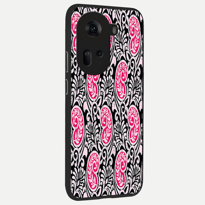  Crimson Paisley Charm back cover For Oppo Reno 11 5G slim fit glass case with vibrant aesthetic design