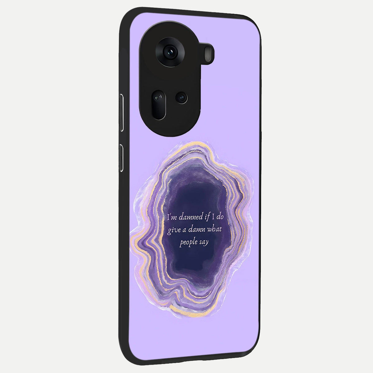  Damned People Quote back cover For Oppo Reno 11 5G slim fit glass case with vibrant aesthetic design