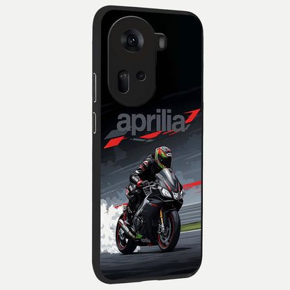  Dark Aprilla back cover For Oppo Reno 11 5G slim fit glass case with vibrant aesthetic design
