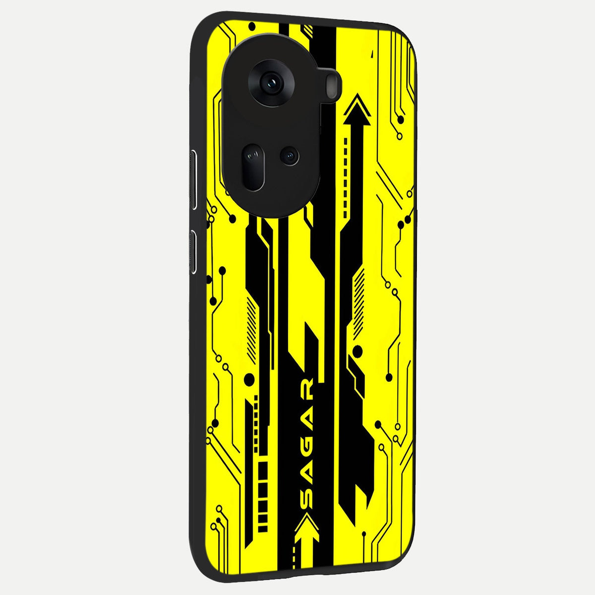  Electric Pulse CYBERPUNK Custom Name back cover For Oppo Reno 11 5G slim fit glass case with vibrant aesthetic design