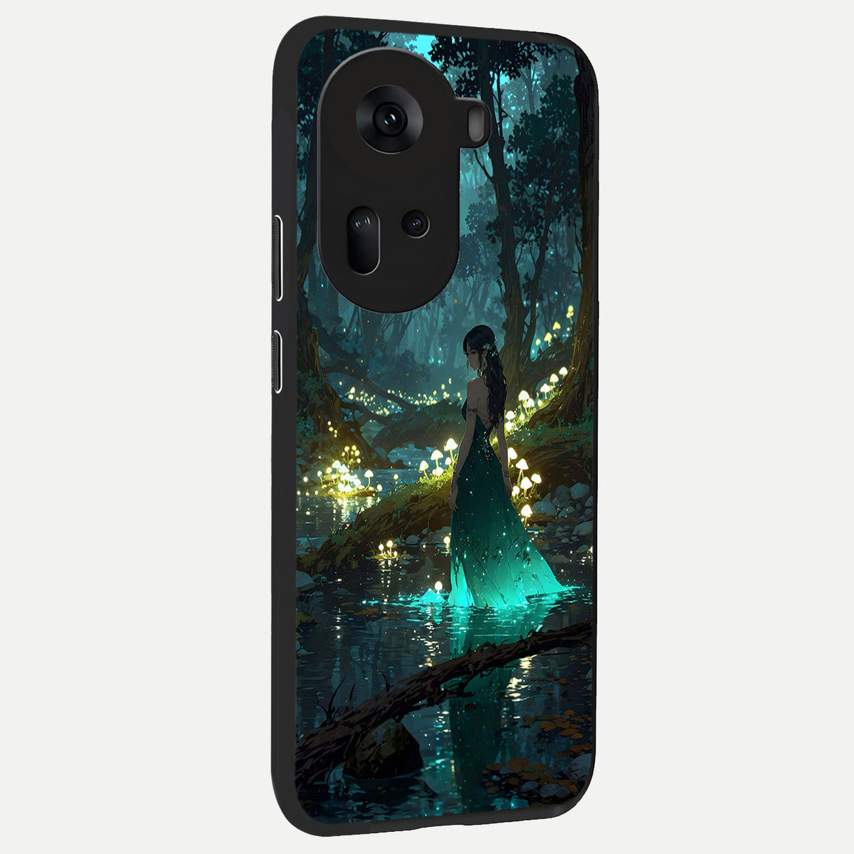  Enchanted Forest Glow back cover For Oppo Reno 11 5G slim fit glass case with vibrant aesthetic design
