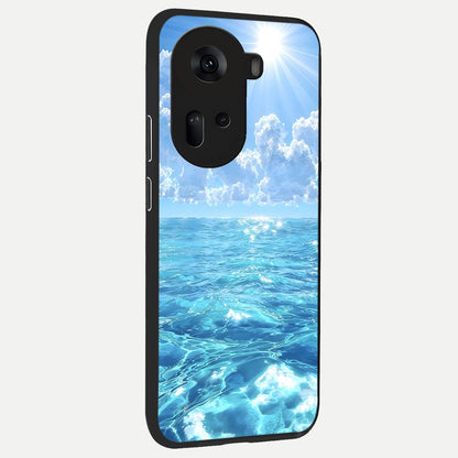  Endless Ocean Horizon back cover For Oppo Reno 11 5G slim fit glass case with vibrant aesthetic design