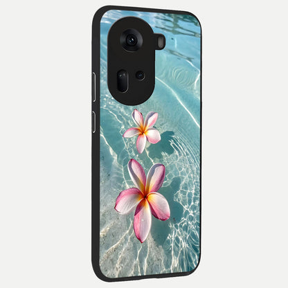  Floating Bloom Bliss back cover For Oppo Reno 11 5G slim fit glass case with vibrant aesthetic design