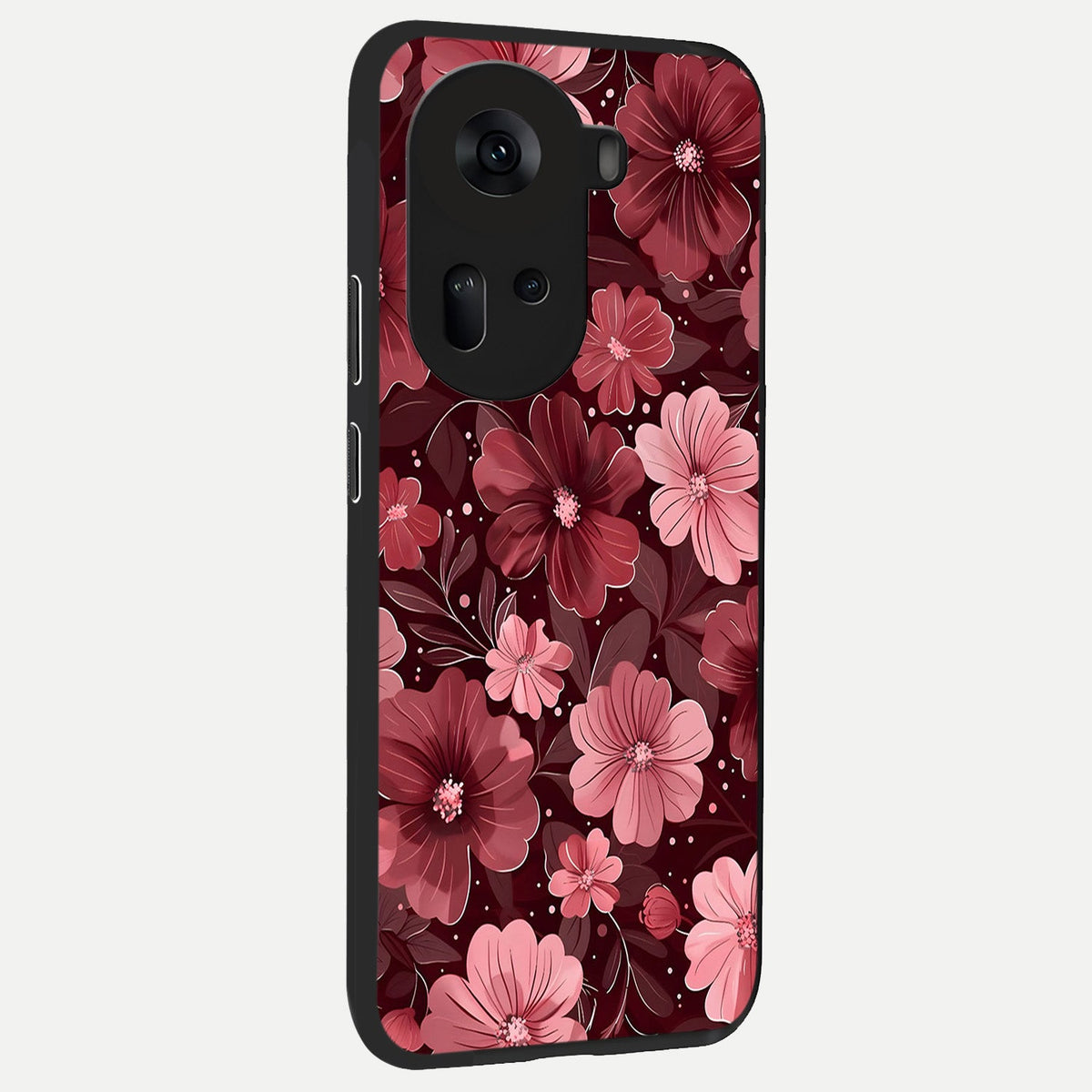 Flower Blush Bloom back cover For Oppo Reno 11 5G slim fit glass case with vibrant aesthetic design