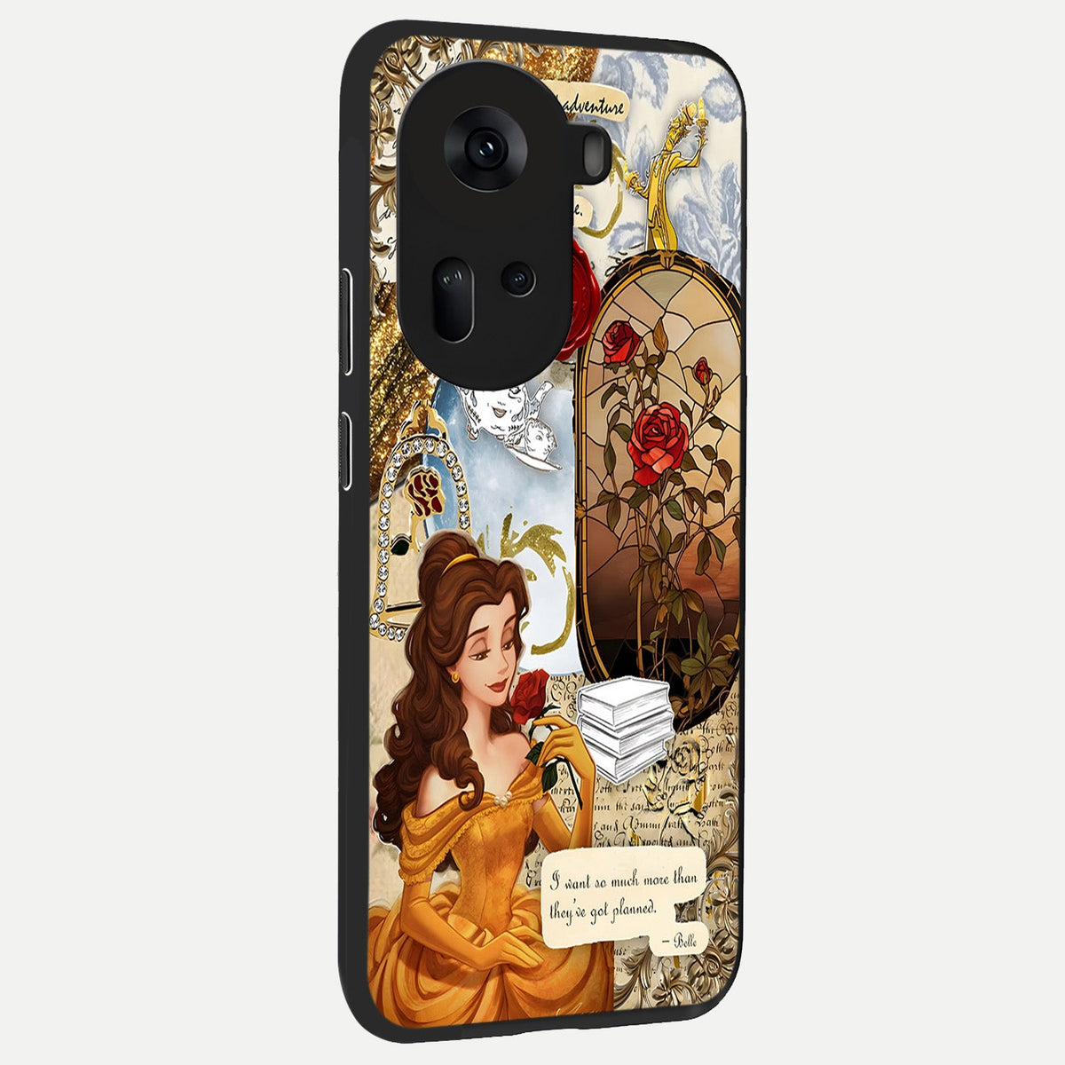  Golden Dream Belle back cover For Oppo Reno 11 5G slim fit glass case with vibrant aesthetic design