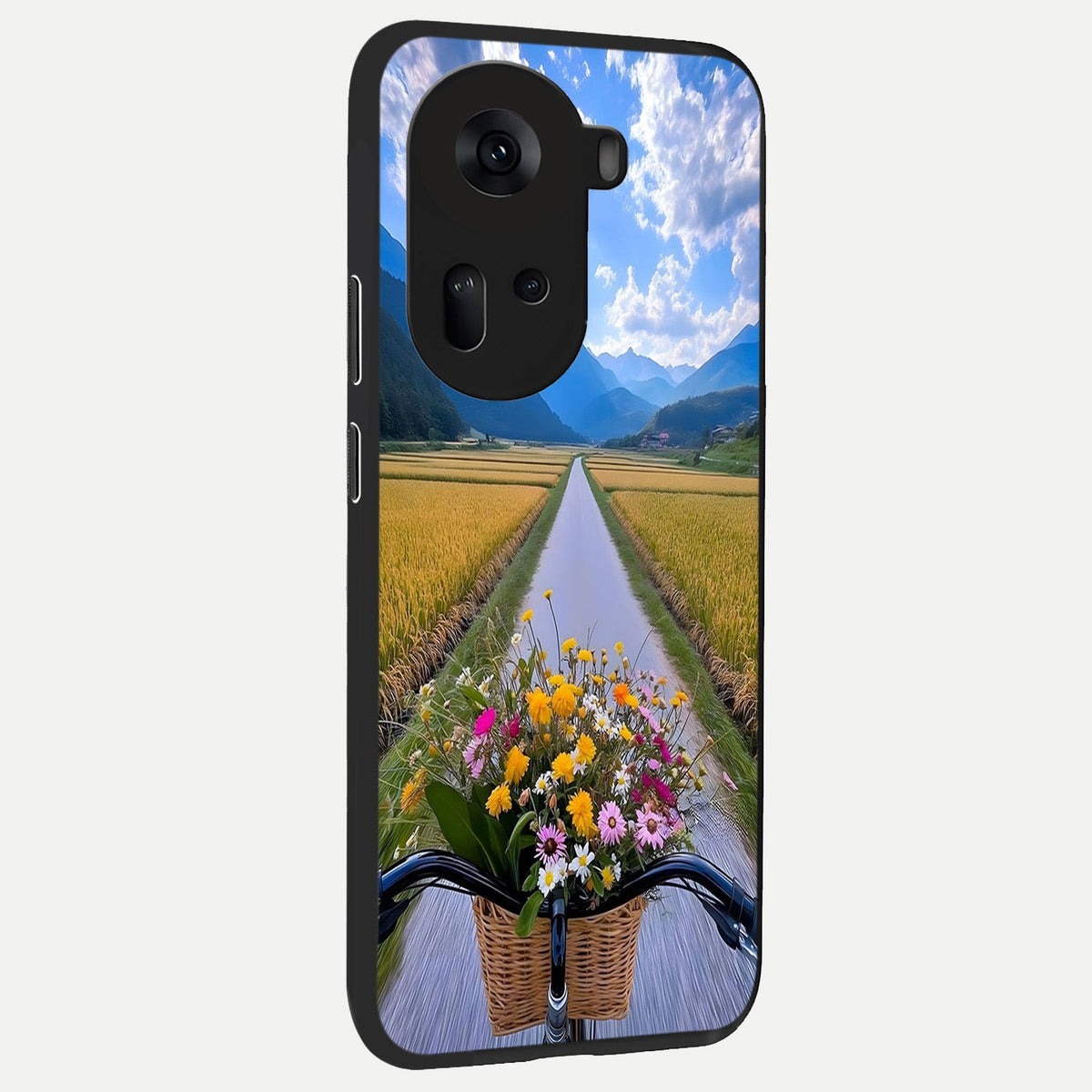  Golden Field Journey back cover For Oppo Reno 11 5G slim fit glass case with vibrant aesthetic design