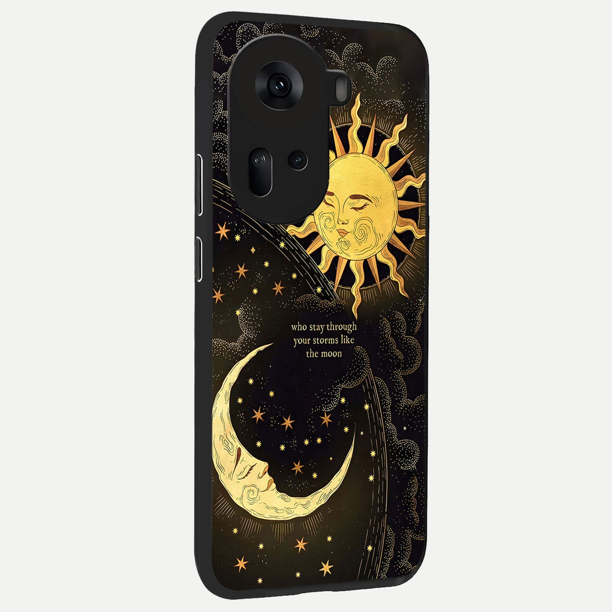  Golden Lunar Love back cover For Oppo Reno 11 5G slim fit glass case with vibrant aesthetic design