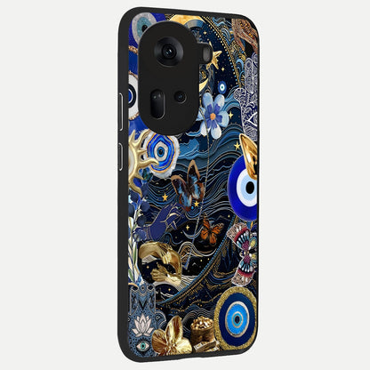  Golden Moon Magic back cover For Oppo Reno 11 5G slim fit glass case with vibrant aesthetic design