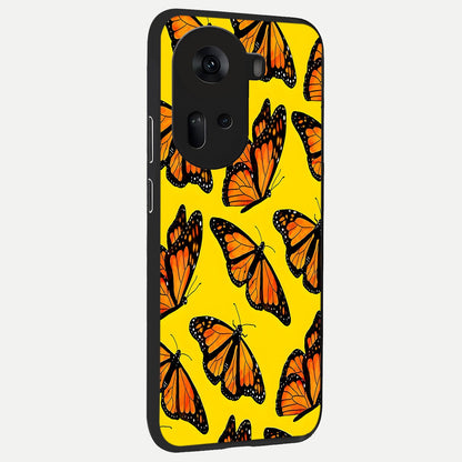  Golden Wing Flight back cover For Oppo Reno 11 5G slim fit glass case with vibrant aesthetic design