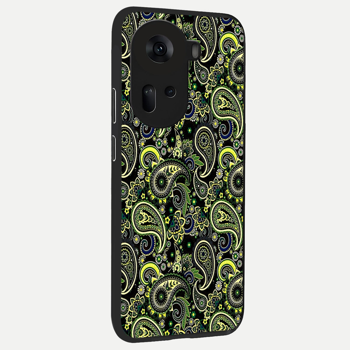  Green Lemon back cover For Oppo Reno 11 5G slim fit glass case with vibrant aesthetic design