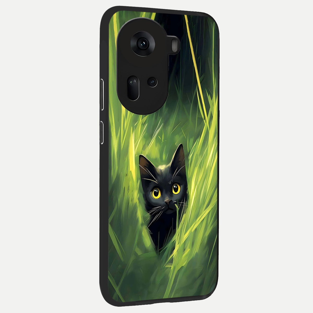  Hidden Cat Whisper back cover For Oppo Reno 11 5G slim fit glass case with vibrant aesthetic design