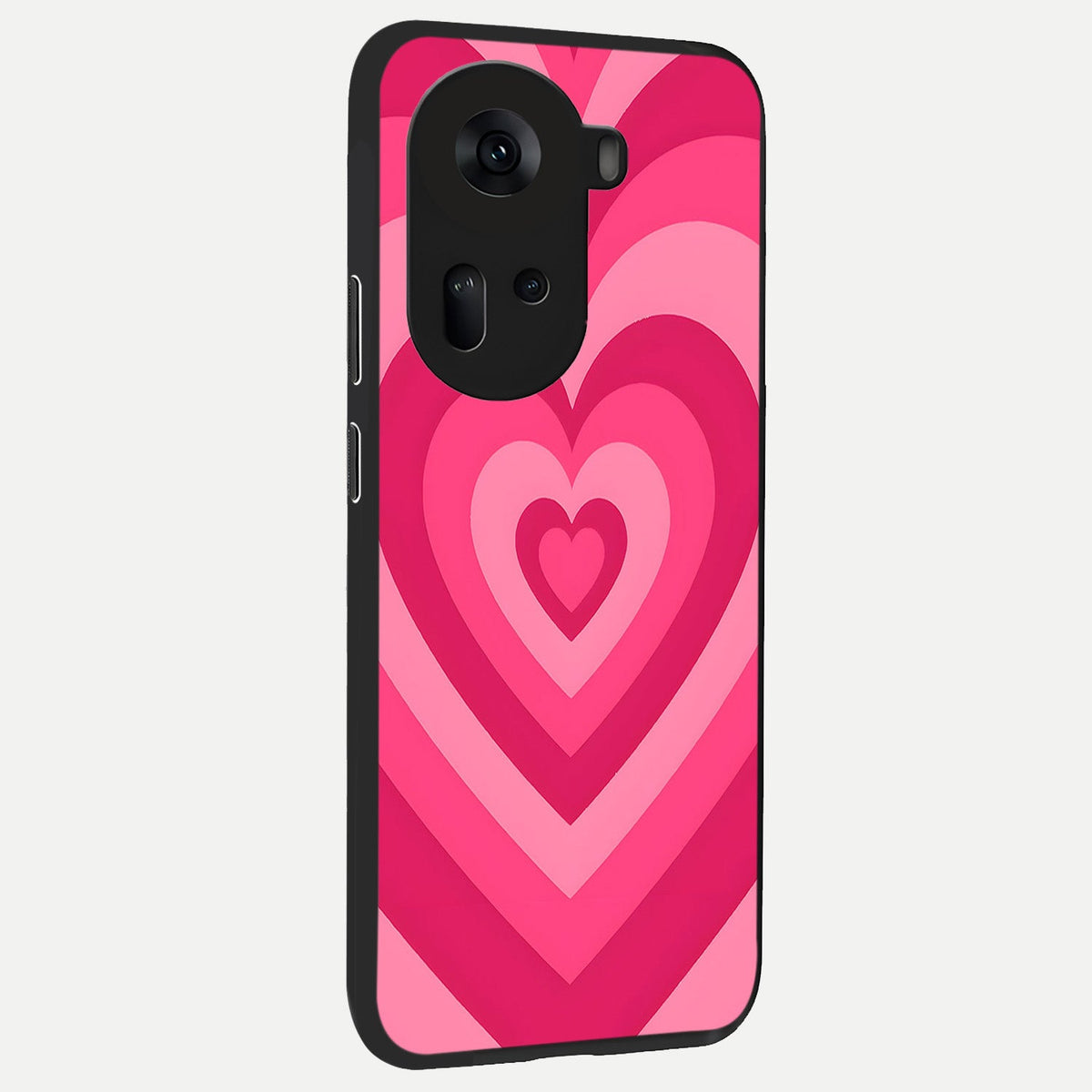  Layered Love Hearts back cover For Oppo Reno 11 5G slim fit glass case with vibrant aesthetic design
