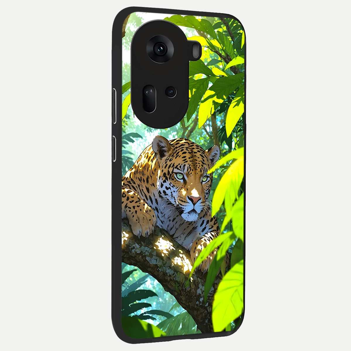  Leopard in Jungle back cover For Oppo Reno 11 5G slim fit glass case with vibrant aesthetic design