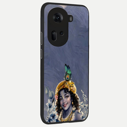  Lord Krishna back cover For Oppo Reno 11 5G slim fit glass case with vibrant aesthetic design