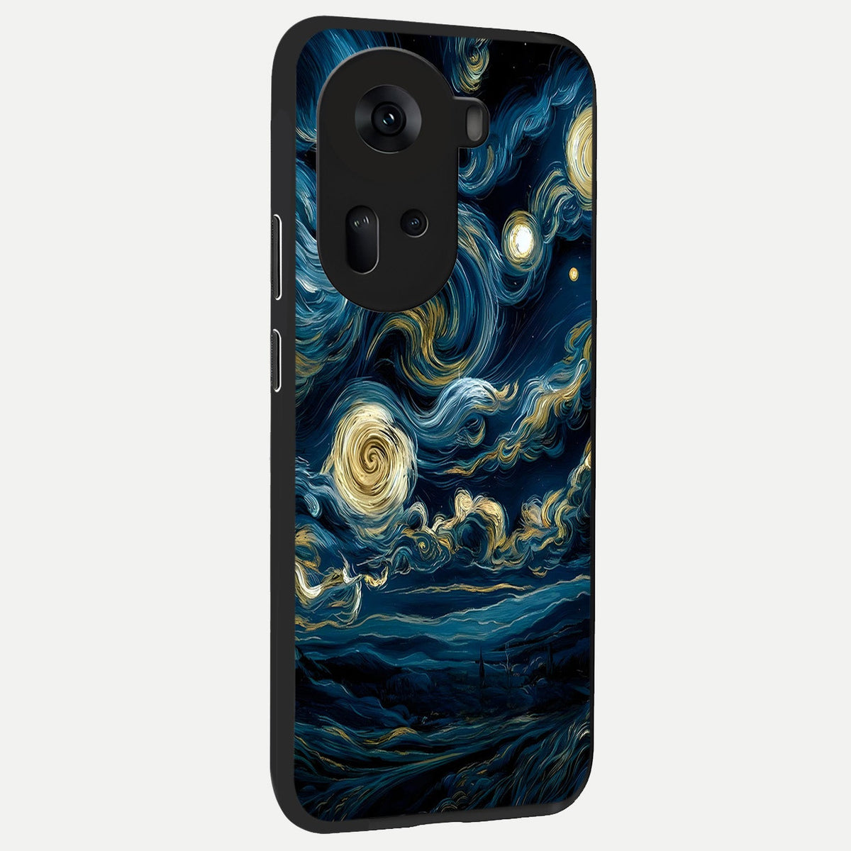  Midnight Sky Whirl back cover For Oppo Reno 11 5G slim fit glass case with vibrant aesthetic design