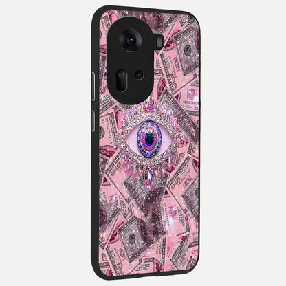 Money Eye Luxe back cover For Oppo Reno 11 5G slim fit glass case with vibrant aesthetic design