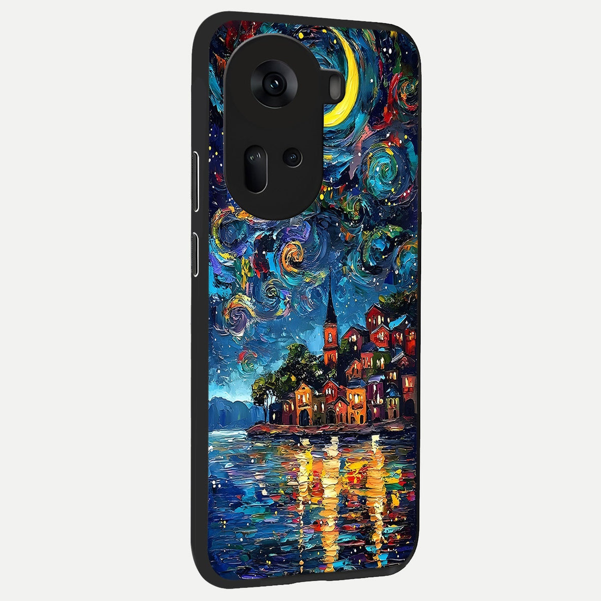  Moonlight Harbor Glow back cover For Oppo Reno 11 5G slim fit glass case with vibrant aesthetic design