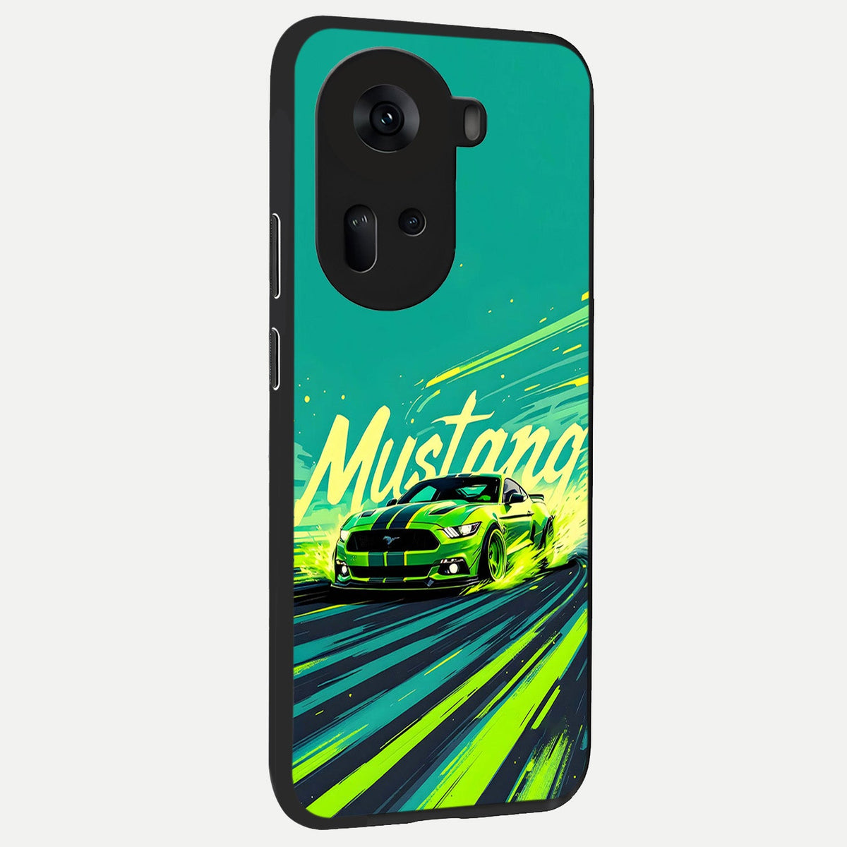  Mustang Bang back cover For Oppo Reno 11 5G slim fit glass case with vibrant aesthetic design