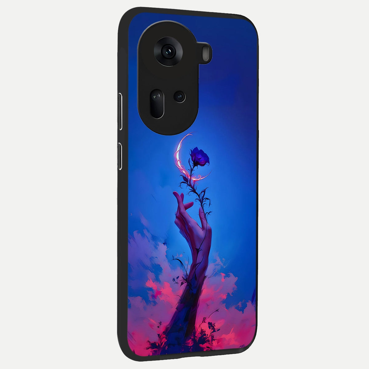  Mystic Hand back cover For Oppo Reno 11 5G slim fit glass case with vibrant aesthetic design